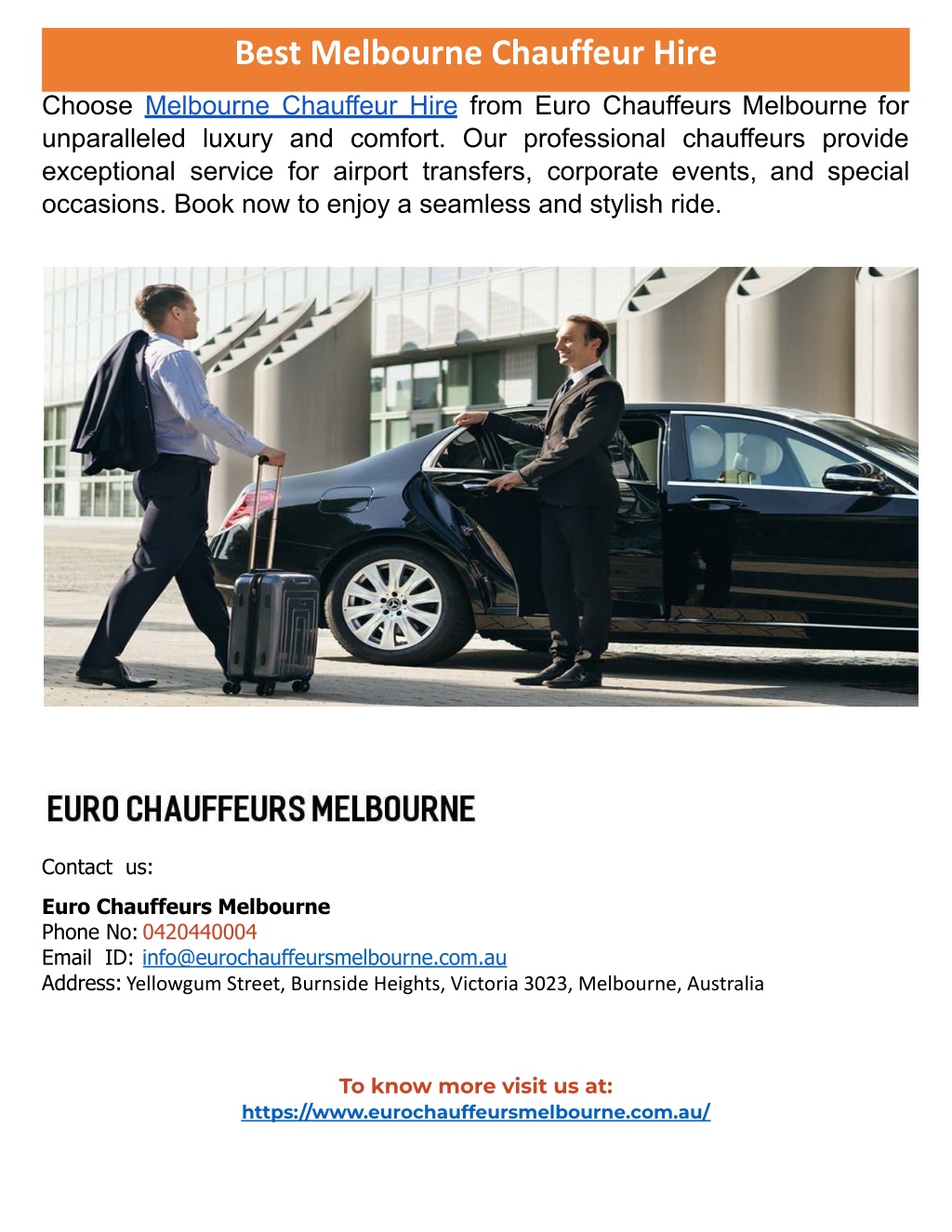 best melbourne chauffeur hire l.w