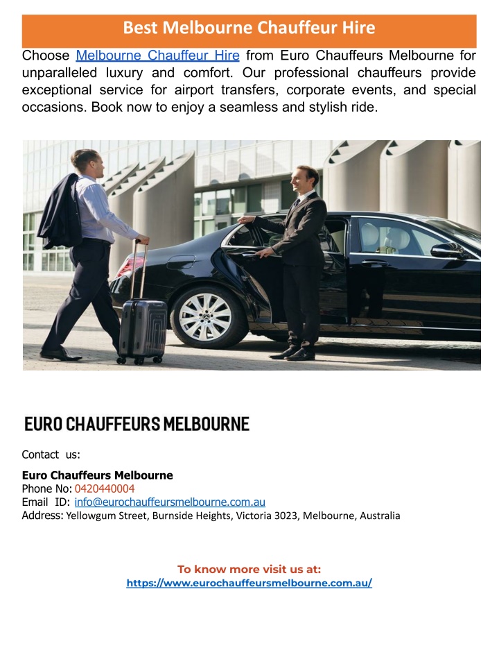 best melbourne chauffeur hire n.w