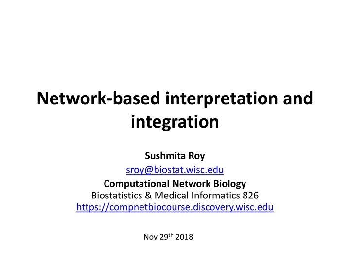 Network Perturbations in Computational Biology