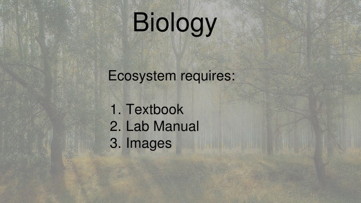 Biology Ecosystem Resources and Tools