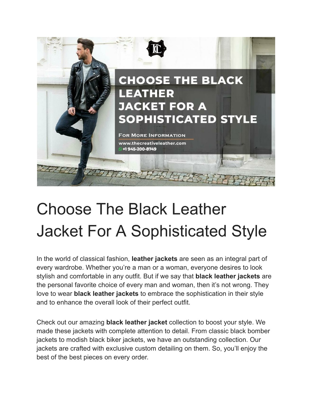 choose the black leather jacket l.w