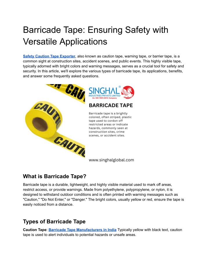 barricade tape ensuring safety with versatile n.w