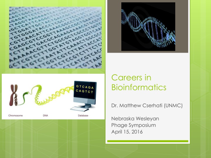 Bioinformatics: Careers, Research, and Disciplines