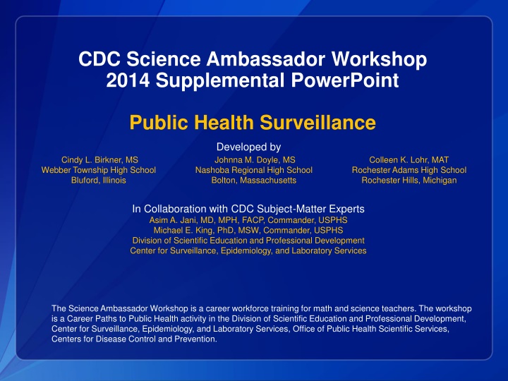 Introduction to Public Health Surveillance