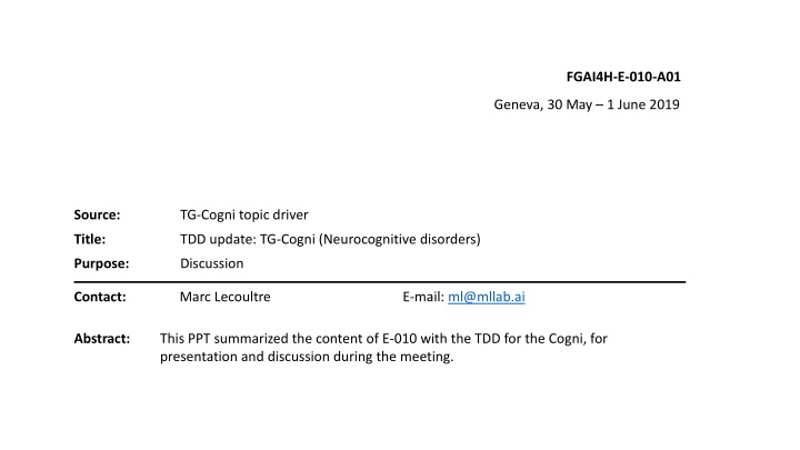 Advancements in AI for Neurocognitive Disorders: Proposal for Early Detection of Dementia