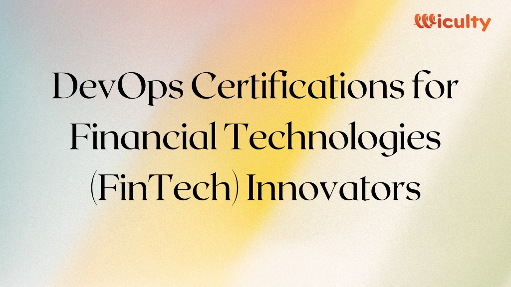 devops certifications for financial technologies l.w