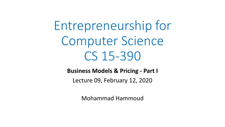 Business Models and Pricing Strategies in Entrepreneurship