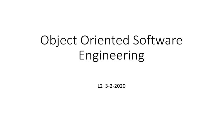 Object-Oriented Software Engineering Principles