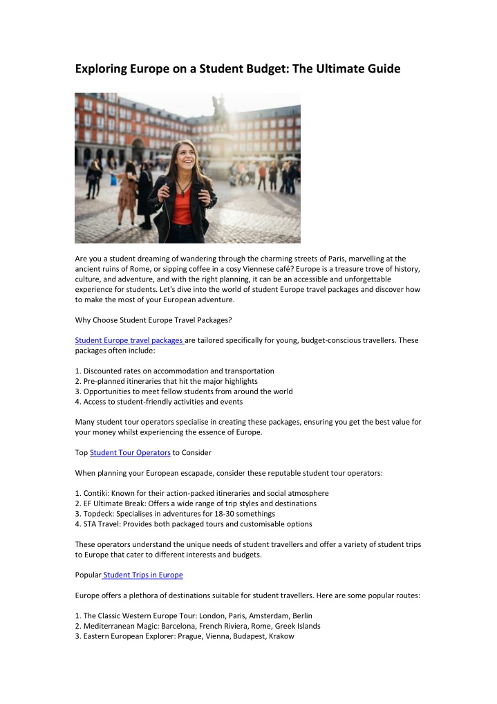 exploring europe on a student budget the ultimate n.w