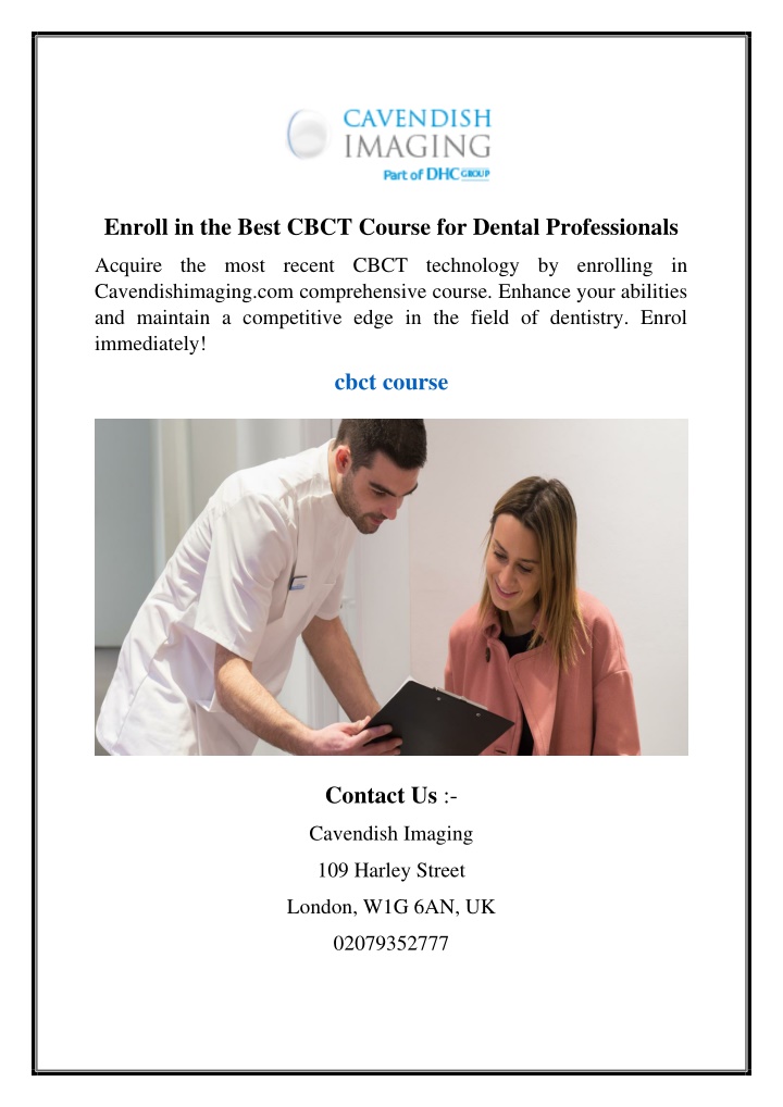 enroll in the best cbct course for dental n.w
