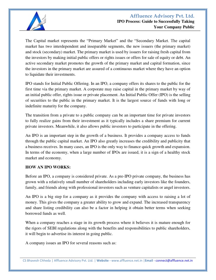 affluence advisory pvt ltd n.w