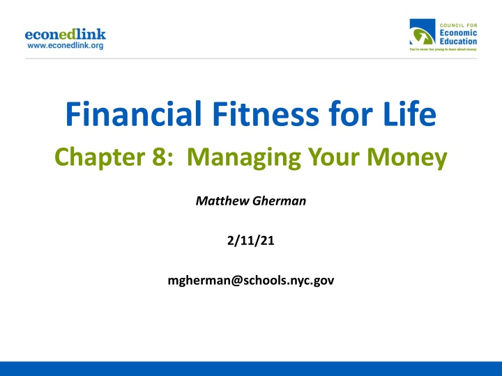 Financial Fitness for Life - Chapter 8: Managing Your Money