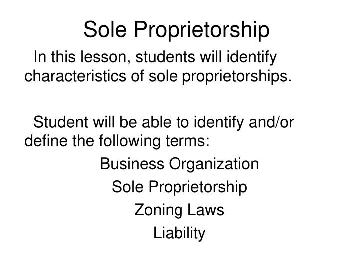 Sole Proprietorships in Business
