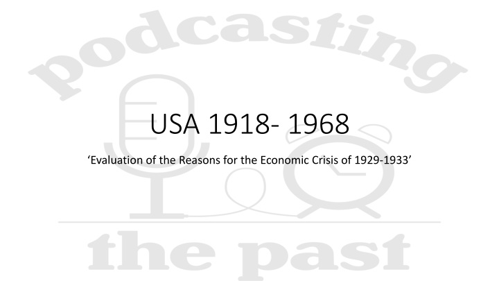 Evaluation of Economic Crisis Causes in 1929-1933: Republican Policies and Factors