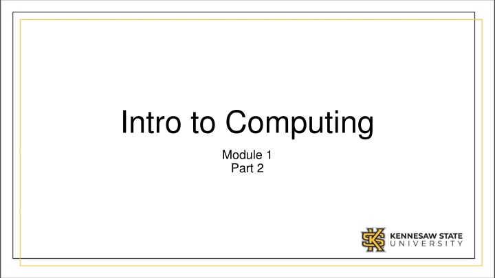 Intro to Computing
