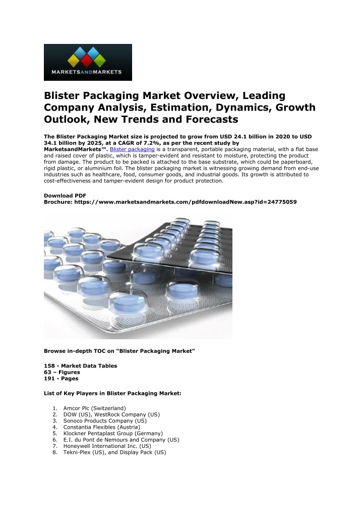 blister packaging market overview leading company n.w