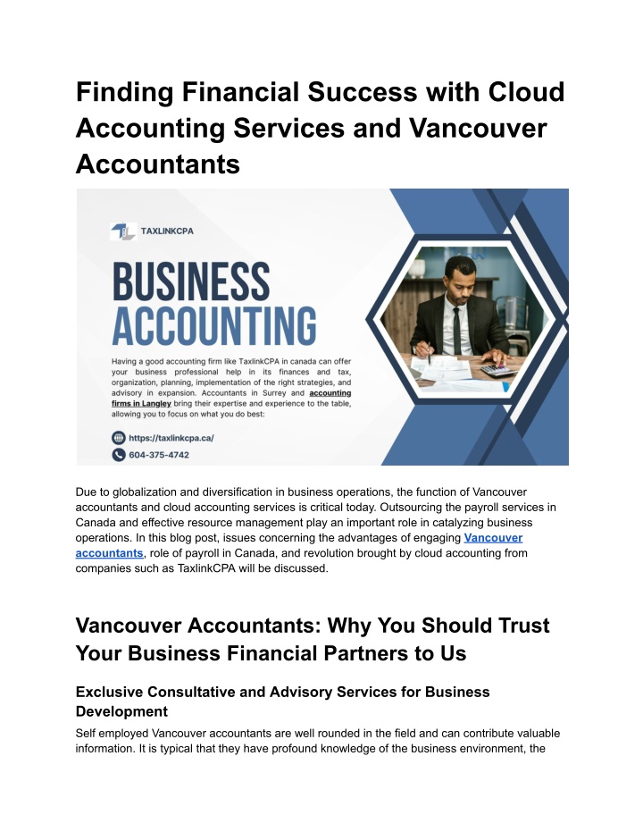 finding financial success with cloud accounting n.w