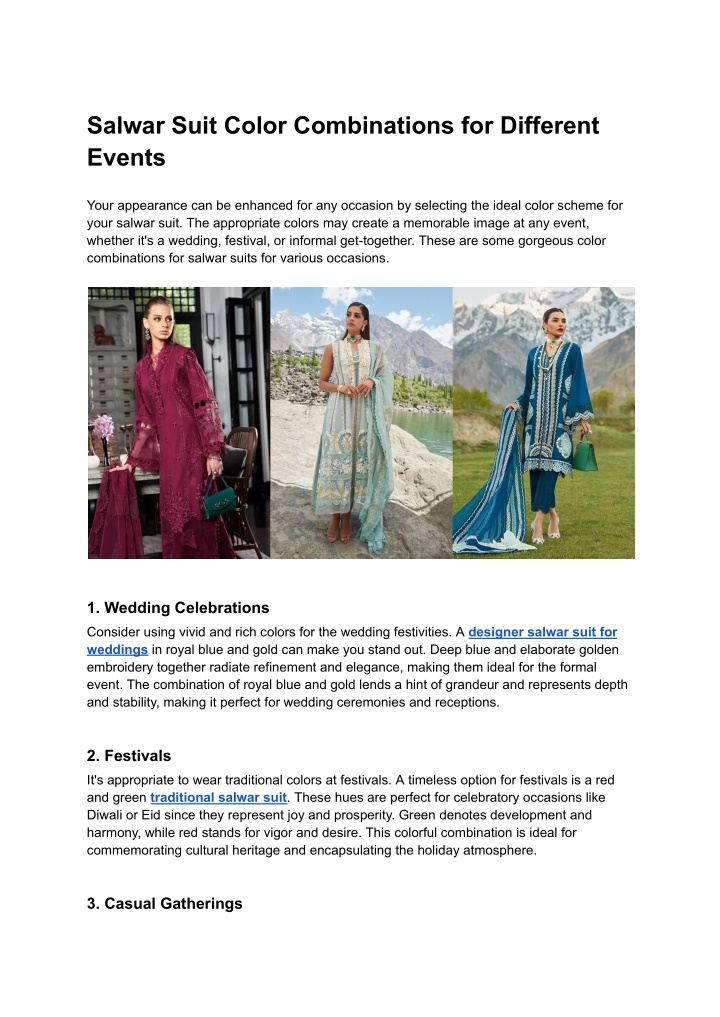 salwar suit color combinations for different n.w