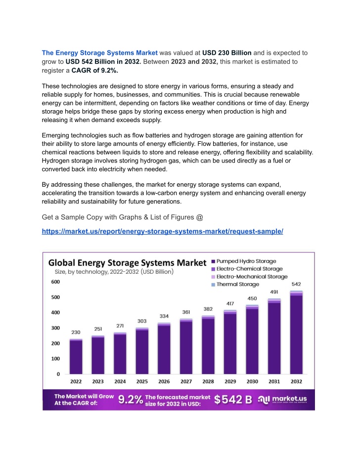 the energy storage systems market was valued n.w