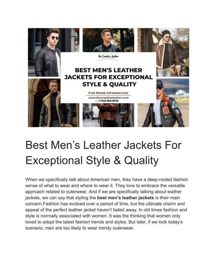 best men s leather jackets for exceptional style n.w