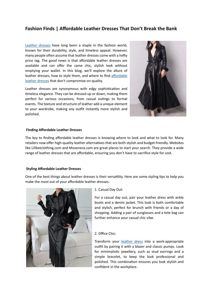 fashion finds affordable leather dresses that n.w