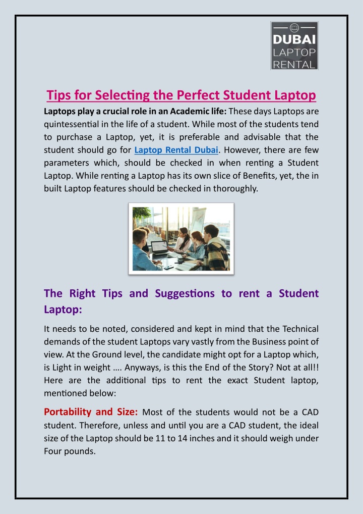 tips for selecting the perfect student laptop n.w