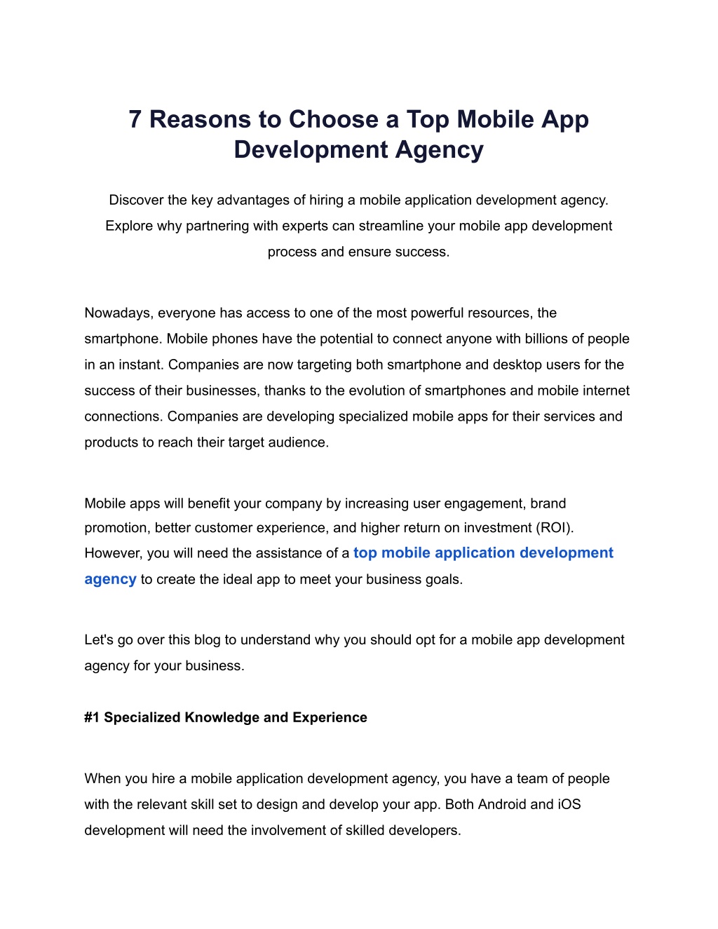 7 reasons to choose a top mobile app development l.w