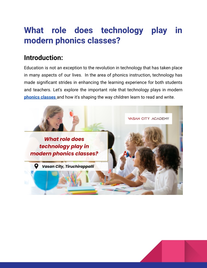 what modern phonics classes n.w
