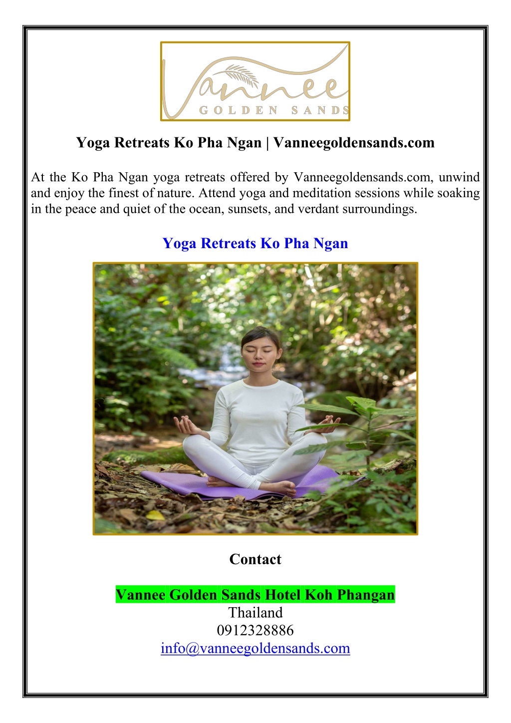 yoga retreats ko pha ngan vanneegoldensands com l.w