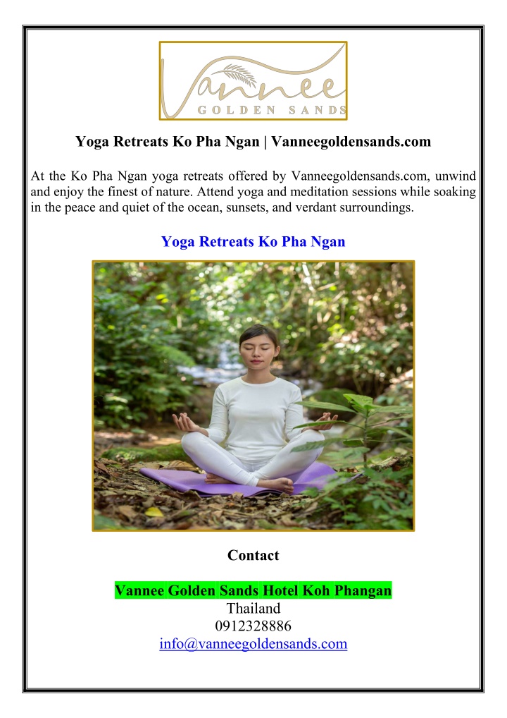 yoga retreats ko pha ngan vanneegoldensands com n.w