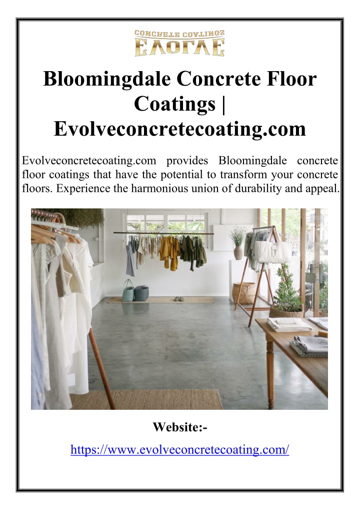 bloomingdale concrete floor coatings n.w