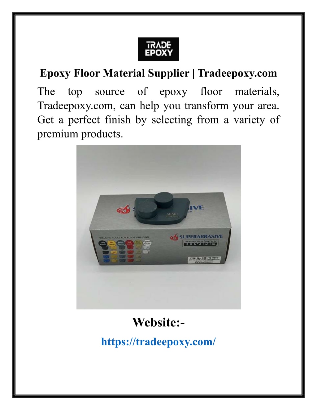 epoxy floor material supplier tradeepoxy l.w