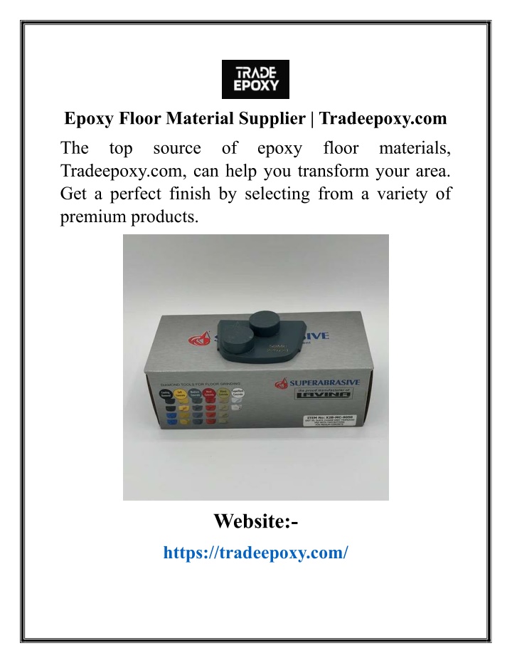 epoxy floor material supplier tradeepoxy n.w