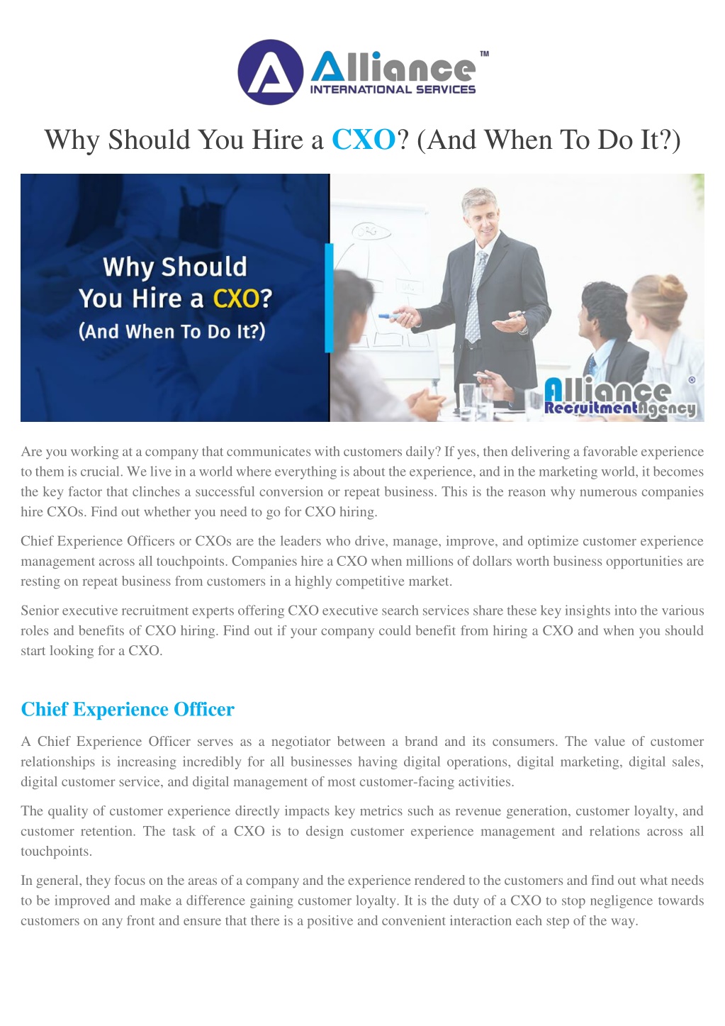 why should you hire a cxo and when to do it l.w