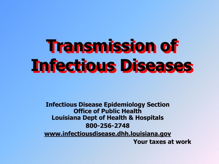 Transmission of Infectious Diseases in Epidemiology