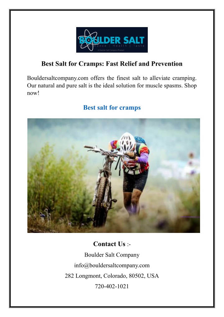 best salt for cramps fast relief and prevention n.w