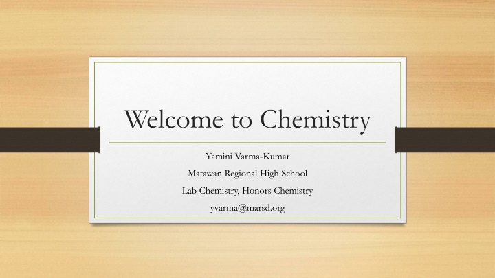 Chemistry Course Overview for Matawan Regional High School