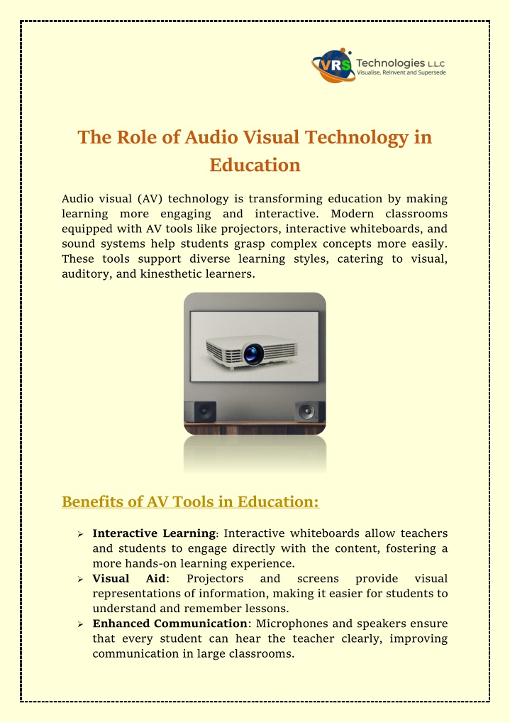 the role of audio visual technology in education n.w