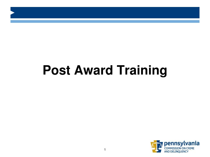 Grant Management Training Overview