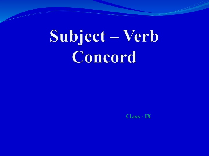 Subject-Verb Agreement in English Sentences