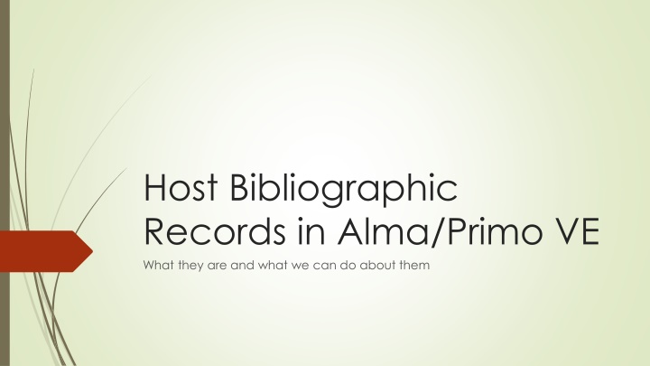 Host Bibliographic Records in Alma/Primo VE