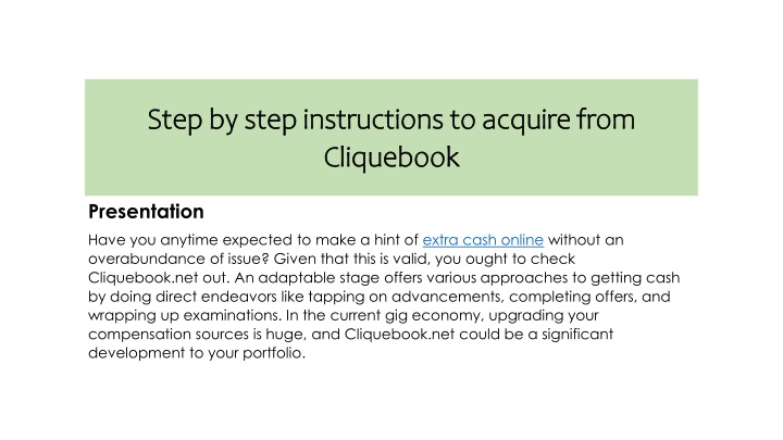 Earn Money with Cliquebook.
