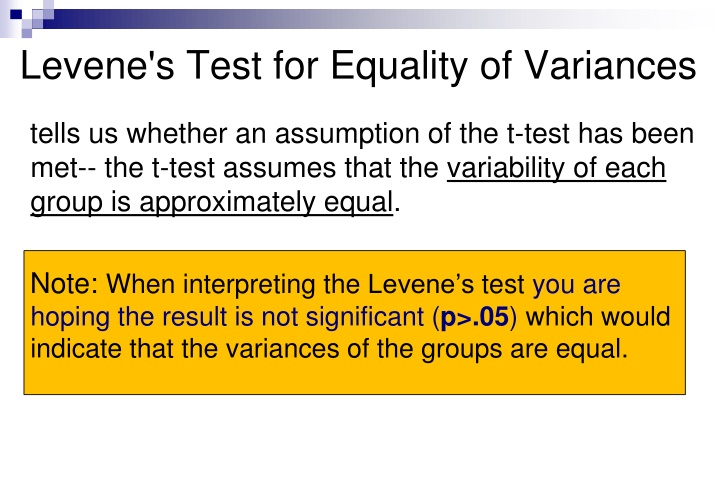 Statistical Tests: Levene's Test vs. T-Test