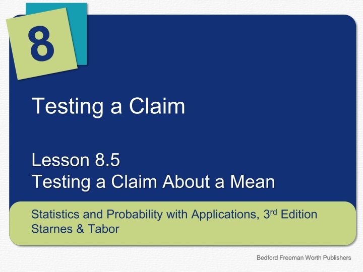 The Significance Testing Process for Population Means