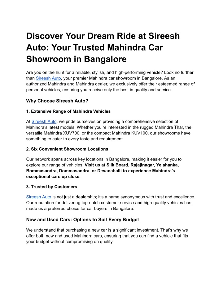 discover your dream ride at sireesh auto your n.w