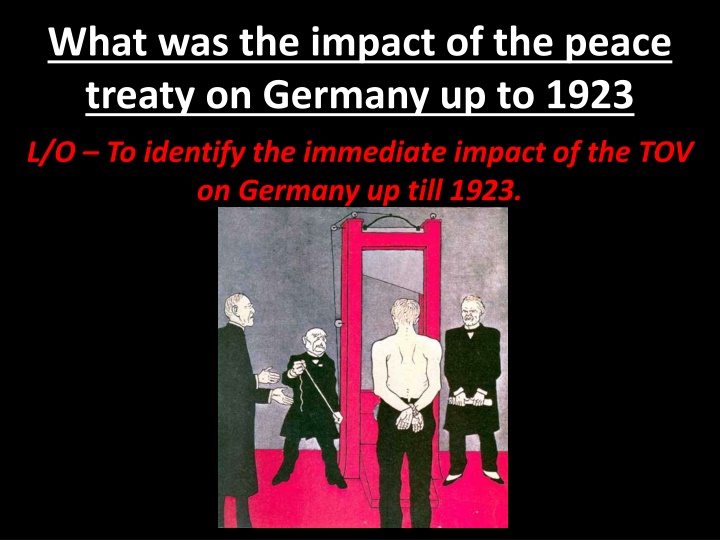 Impact of Treaty of Versailles on Germany up to 1923