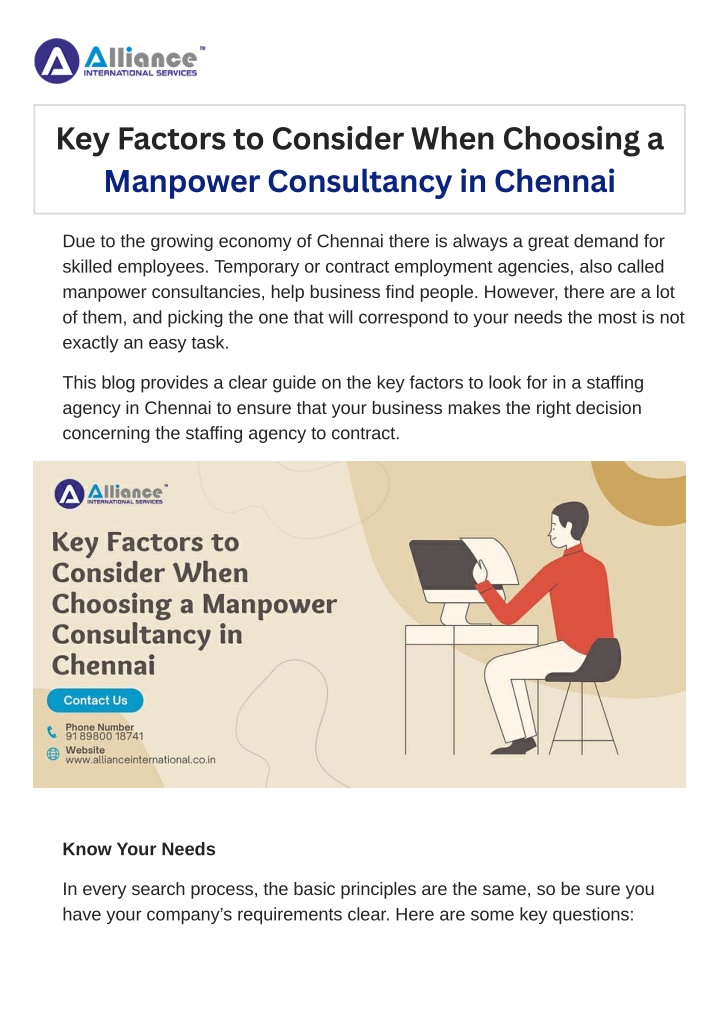key factors to consider when choosing a manpower n.w