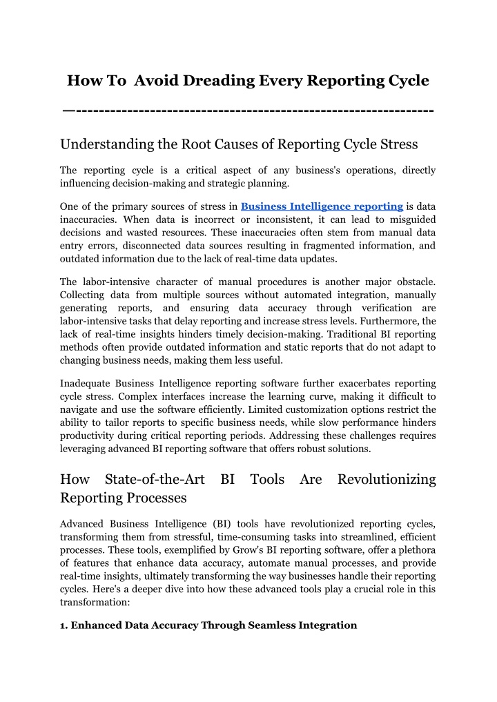 how to avoid dreading every reporting cycle n.w
