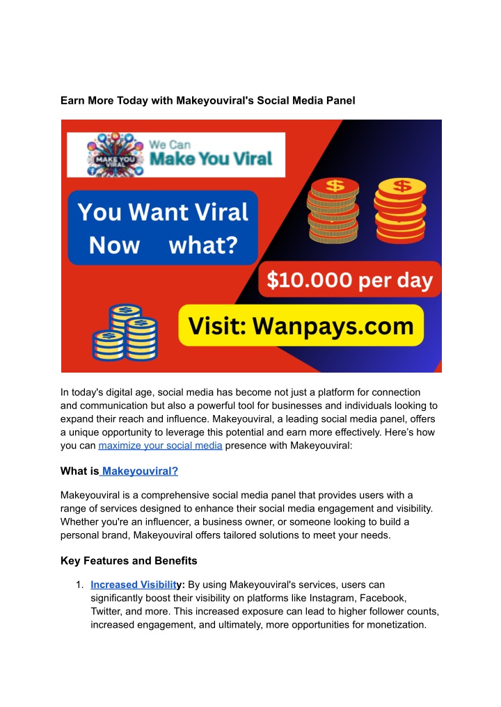 earn more today with makeyouviral s social media n.w