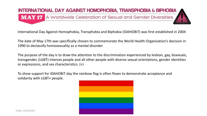 Significance of IDAHOBiT Day and Pride Flags